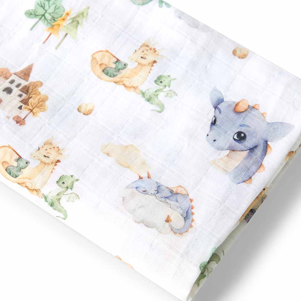 LIMITED EDITION Year of the Dragon Set - Organic Muslin Wrap, Beanie, Milestone Cards