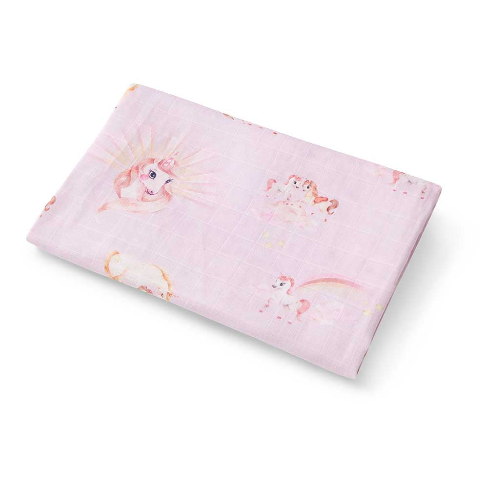 New Baby Set - Organic Muslin Wrap, Beanie/Topknot, 3-Pack Milestone Cards