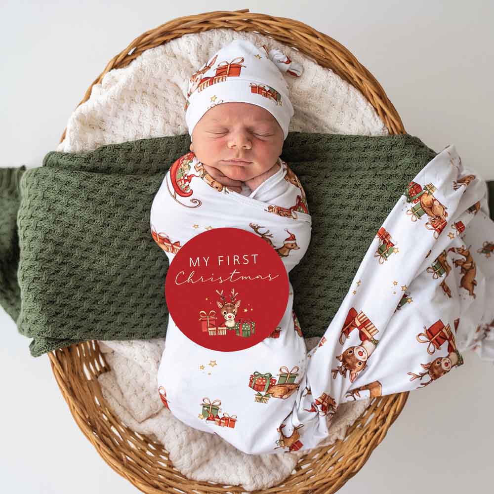 Baby Jersey Wrap & Beanie Set