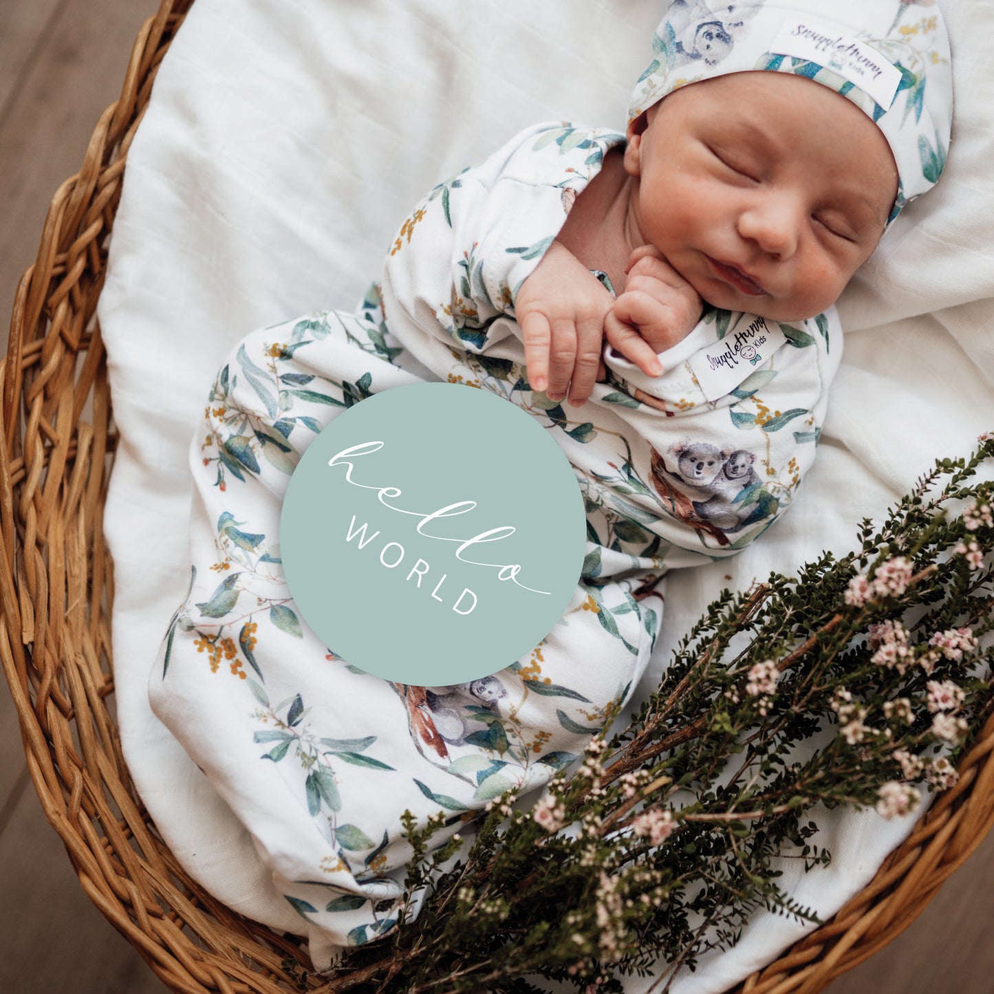 Baby Milestone Bundle A - Swaddle, Beanie, Milestone