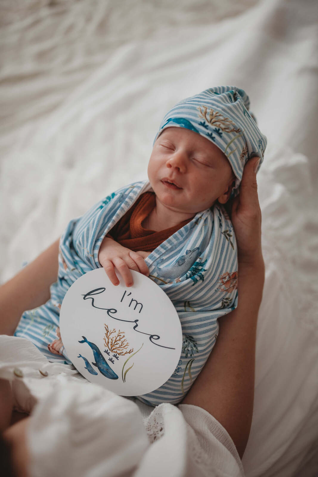 Baby Milestone Bundle A - Swaddle, Beanie, Milestone