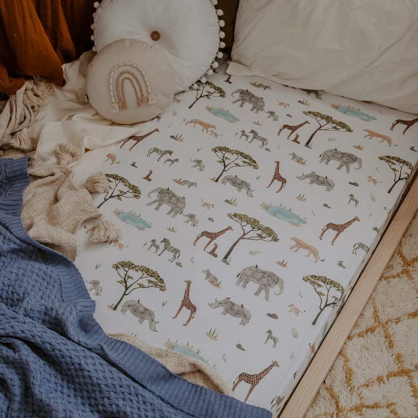 Fitted Cot Sheet - Print
