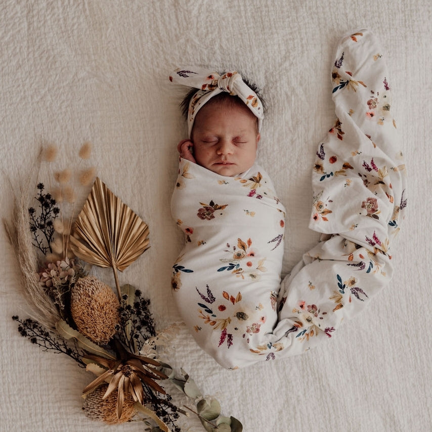 Baby Jersey Wrap & Beanie Set