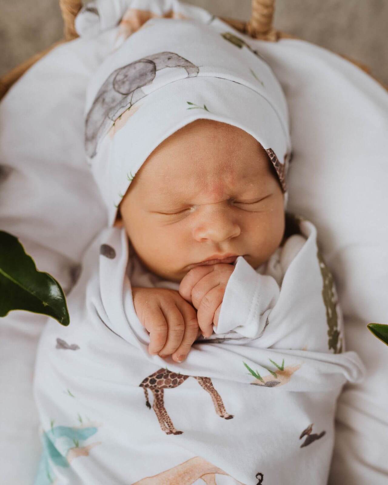 Baby Jersey Wrap & Beanie Set