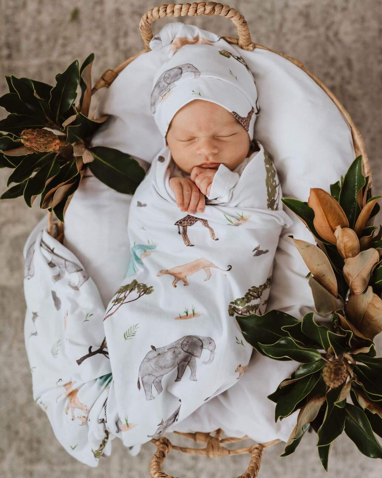 Baby Jersey Wrap & Beanie Set