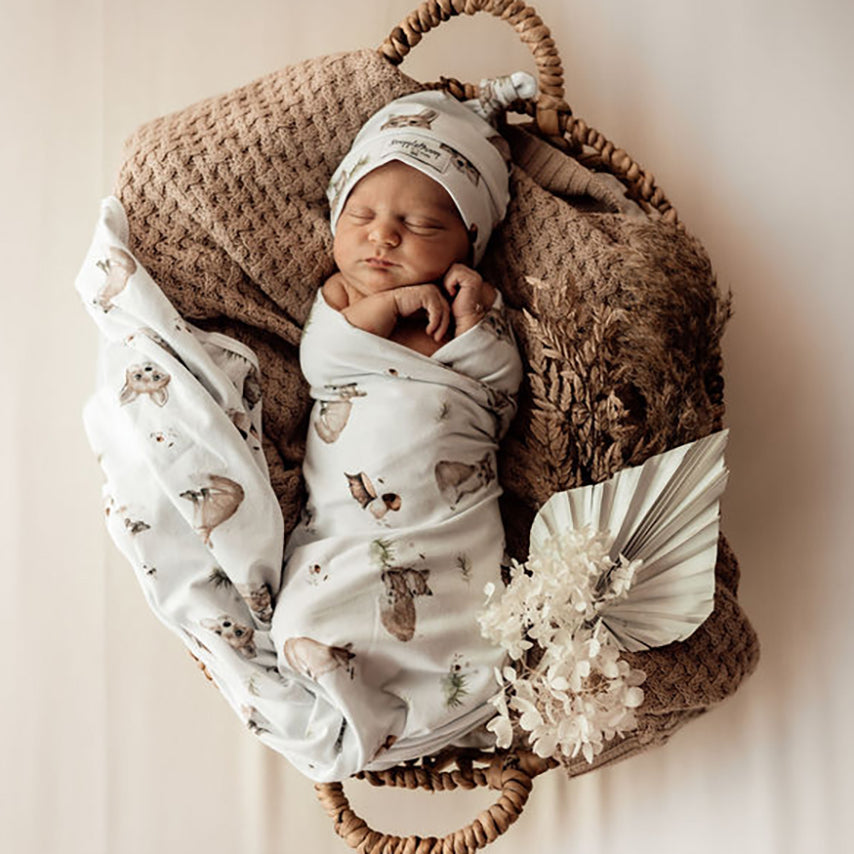 Baby Jersey Wrap & Beanie Set