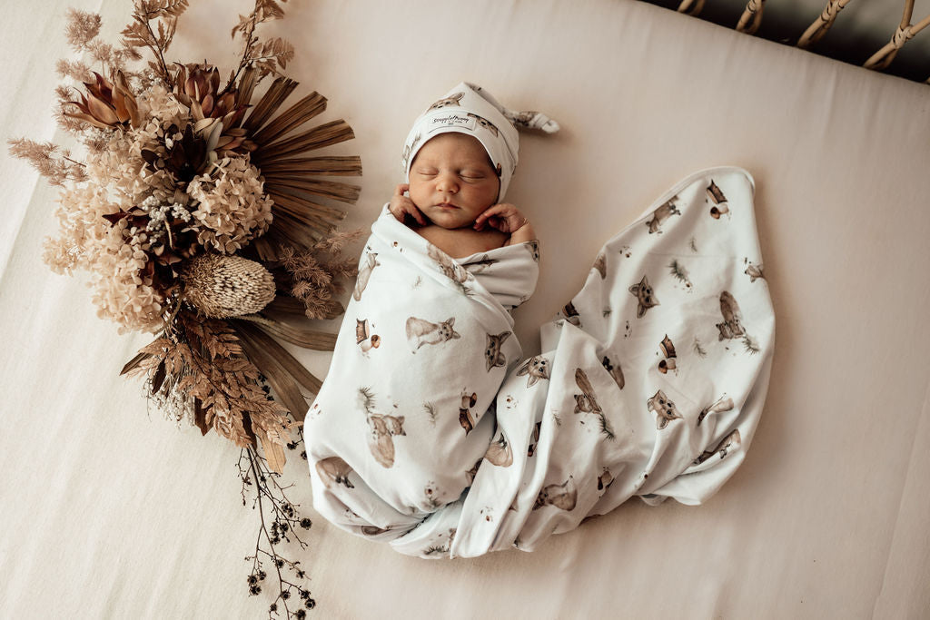 Baby Jersey Wrap & Beanie Set
