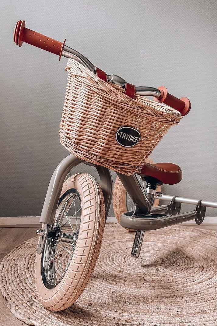 Trybike Vintage Woven Wicker Basket Happy Haven