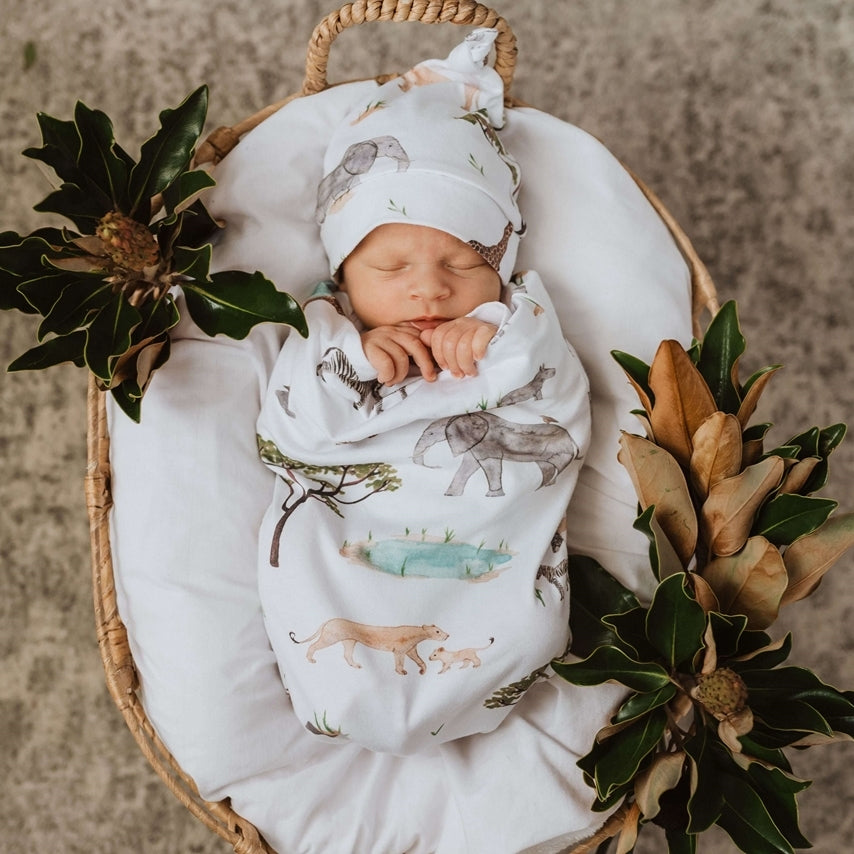 Snuggle Swaddle & Beanie Set
